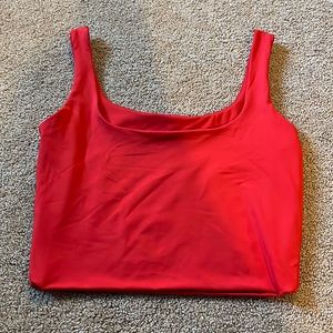 Red cropped tank top